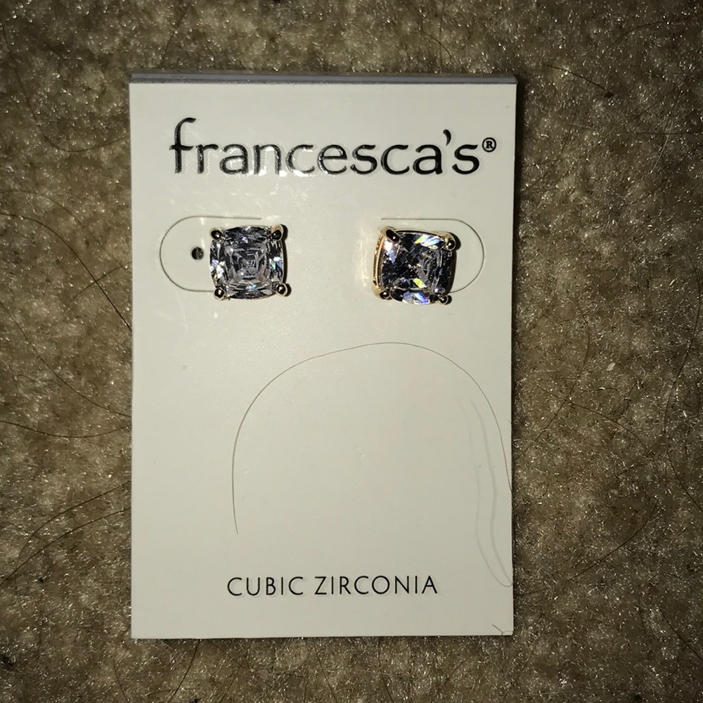 Gold, cubic zirconia studded earrings